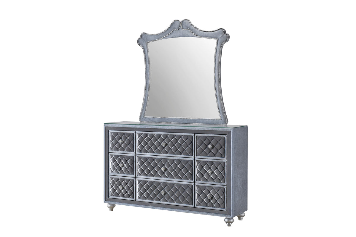 Cameo Gray Upholstered Panel Bedroom Set B2100