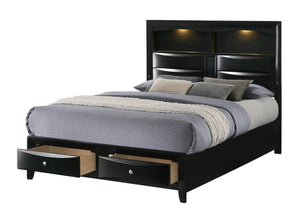 Fallon Black LED Storage Platform Bedroom Set  B4288