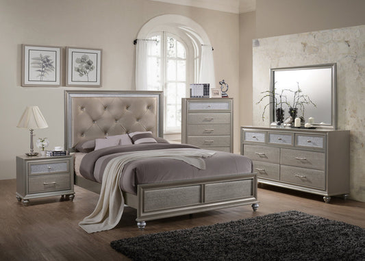 Lila Champagne Upholstered  Panel Youth Bedroom Set B4390