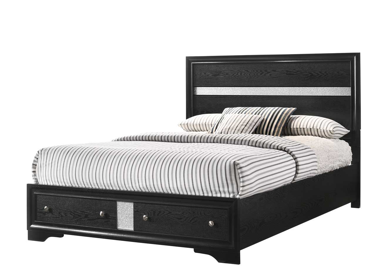 Regata Black Storage Bedroom Platform Set | B4670 - Harwin Furniture