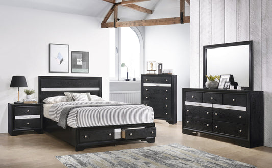 Regata Black Storage Bedroom Platform Set | B4670 - Harwin Furniture