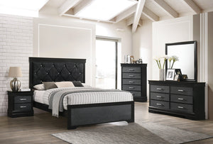 Amalia Black Panel Bedroom Set |B6918