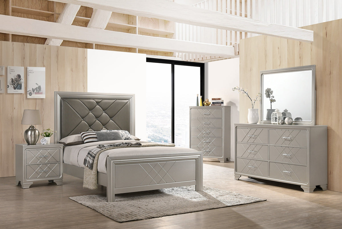 Phoebe Silver Panel Bedroom Sets B6970