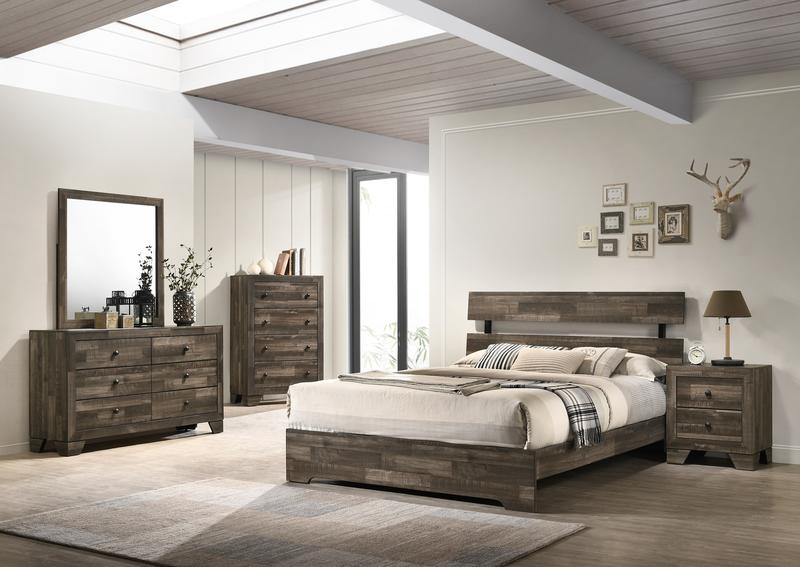 Atticus Brown Platform Bedroom Set B6980