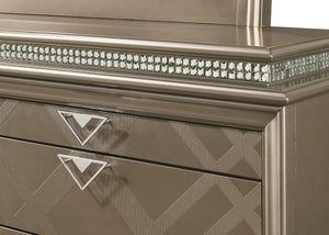Cristal Gold LED Upholstered Panel Bedroom Set |B7800