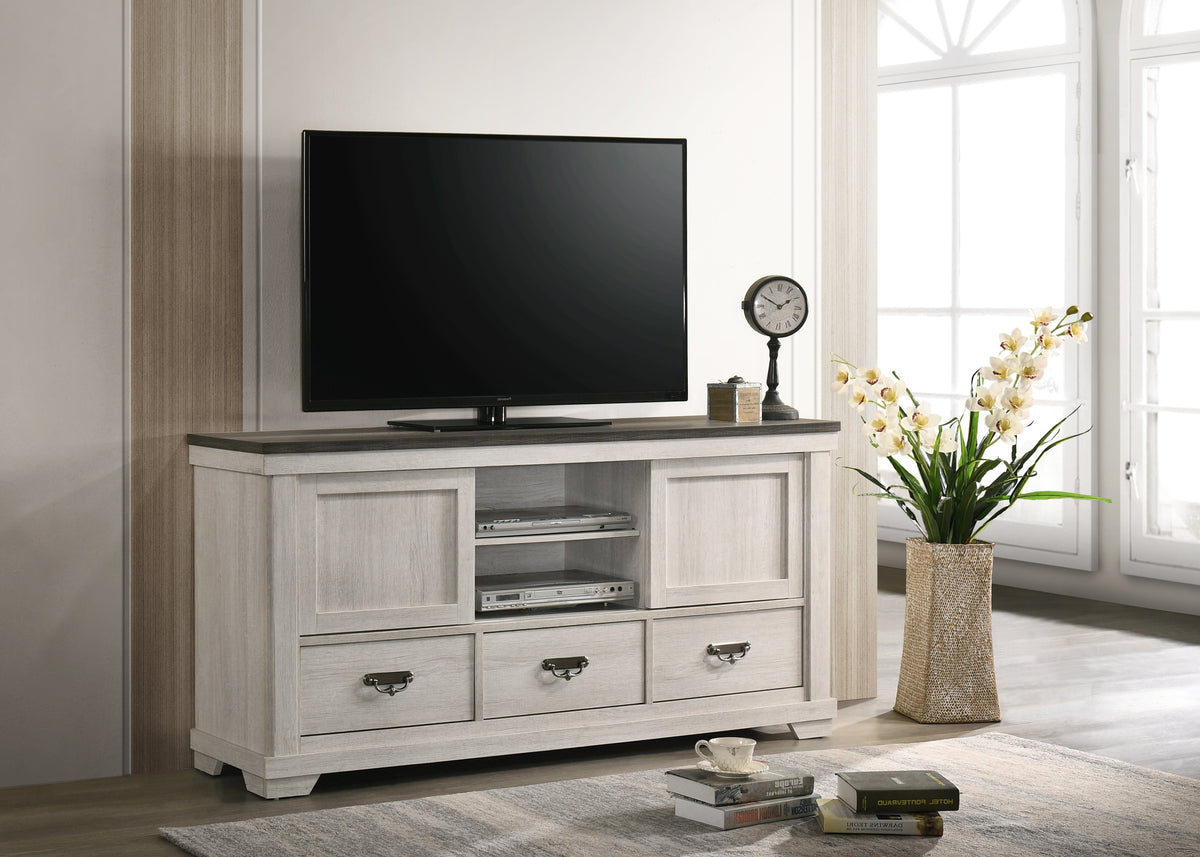 Leighton Cream/Brown 65 inch Tv Stand B8180