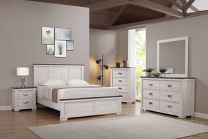 Leighton Cream/Brown Panel Bedroom Set B8180