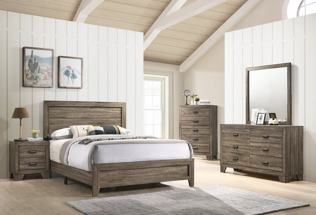 Millie  Brown Gray Panel Bedroom Set  | B9205 - Harwin Furniture