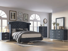 Load image into Gallery viewer, Lucinda Dark Gray Velvet Upholstered Panel Bedroom Set
B9260