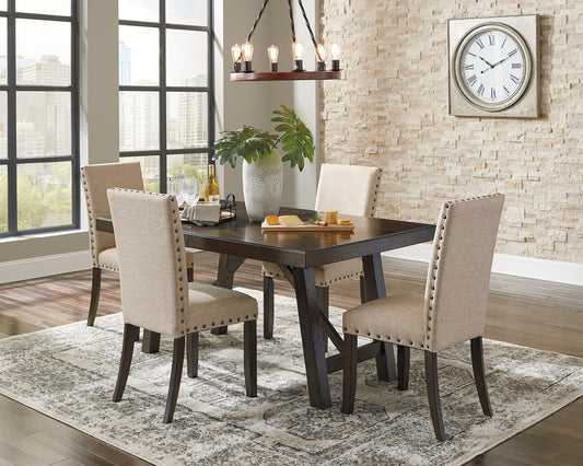 Rokane Brown Rectangular 5pc Dining Set | D397