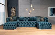 Load image into Gallery viewer, Polo Green Velvet Double Chase Sectional