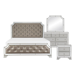Avondale Silver Mirrored Upholstered Panel Bedroom Set 1646