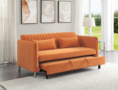 Greenway Orange Sofa With Pull-Out Bed 9406