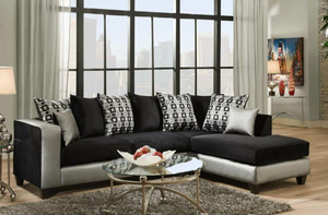 Monroe Silver Fabric Sectional Sofa 110