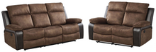 Load image into Gallery viewer, Woodsway Brown Reclining Sofa and Loveseat 64505