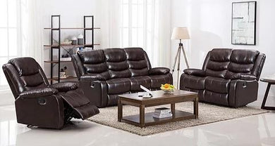 Miami Brown PU 3pc Reclining living room Sets S8383
