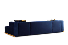 Load image into Gallery viewer, Elisha Navy Velvet Double Chaise Sectional