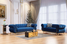 Load image into Gallery viewer, Rosy Navy Velvet Sofa &amp; Loveseat