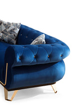 Load image into Gallery viewer, Rosy Navy Velvet Sofa &amp; Loveseat