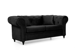 Icarus Black Velvet Sofa & Love Seat