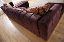 Load image into Gallery viewer, Siesta Burgundy Velvet Double Chase Sectional