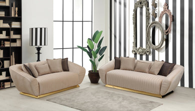 Empoli Ivory Velvet Sofa & Loveseat