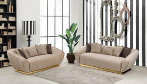 Empoli Ivory Velvet Sofa & Loveseat