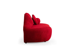 Lips Red Boucle Loveseat