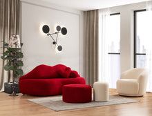 Load image into Gallery viewer, Lips Red Boucle Loveseat