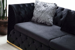 Veranda Black Velvet Sofa & Loveseat