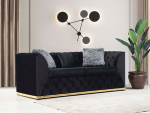 Veranda Black Velvet Sofa & Loveseat