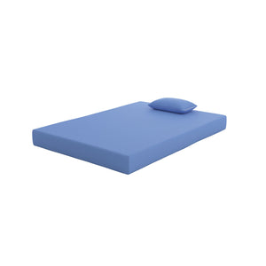 iKidz 7" Blue Memory Foam Full Mattress In A Box and Pillow