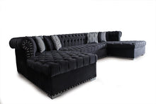 Load image into Gallery viewer, Larry Velvet Black Double Chaise Sectional