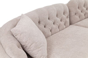 Allura Beige Boucle Curved Sectional