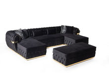 Load image into Gallery viewer, Jester Velvet Black Double Chaise Sectional