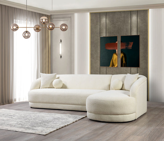 Bella Ivory Boucle Raf Sectional