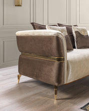 Load image into Gallery viewer, Leina Ivory-Coffee Velvet Sofa &amp; Loveseat