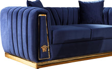 Load image into Gallery viewer, Royal Blue Velvet  Sofa &amp; Loveseat