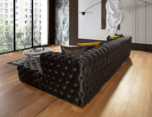 Load image into Gallery viewer, Polo Black Velvet Double Chase Sectional