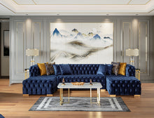 Load image into Gallery viewer, Polo Blue Velvet Double Chase Sectional