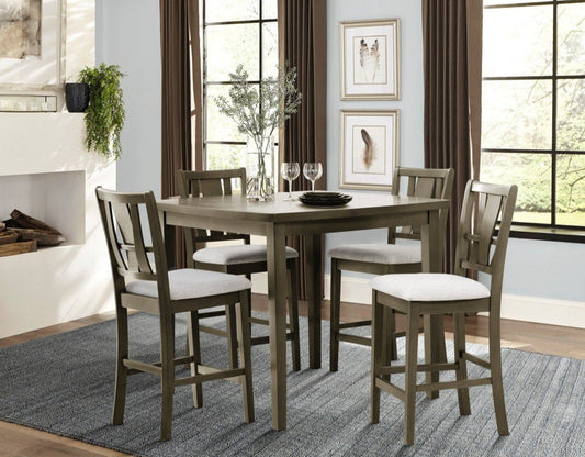 Mindy Grey 5pc Counter Height Set