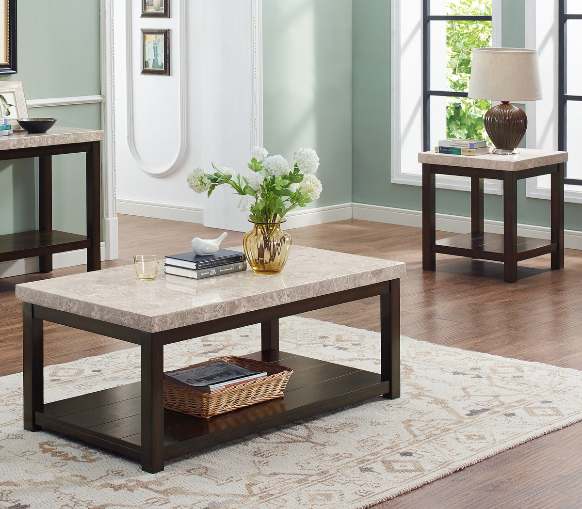 Kelia Marble 3-Piece Coffee Table Set 4274