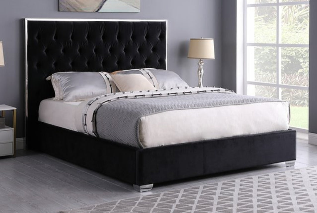 Rose Black King Platform Bed B600