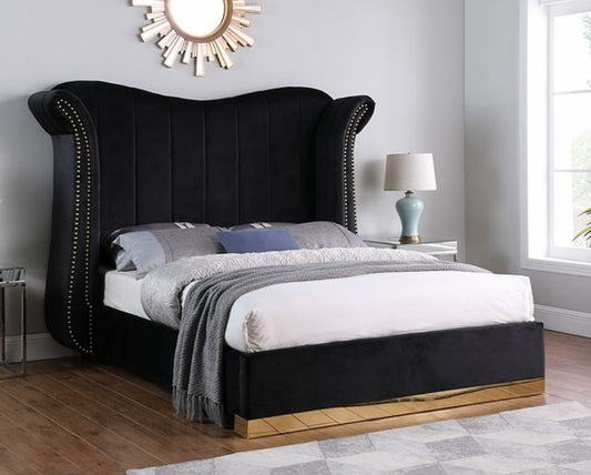 Luna 66" Black Queen Platform Bed B400