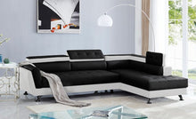 Load image into Gallery viewer, Izzi Black/White Faux Leather Sectional S4545