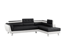 Load image into Gallery viewer, Izzi Black/White Faux Leather Sectional S4545