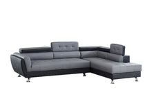 Load image into Gallery viewer, Izzi Gray/Black Faux Leather Sectional S4545