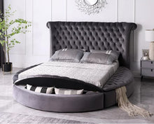 Load image into Gallery viewer, Lux Gray Velvet King Bed B8008