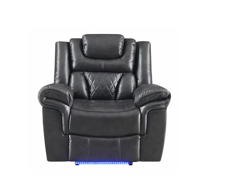 Party Time Gray POWER/LED/BLUETOOTH SPEAKERS 3pc  Reclining Set S2020