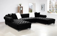 Load image into Gallery viewer, London XL Black Velvet Double Chaise Sectional